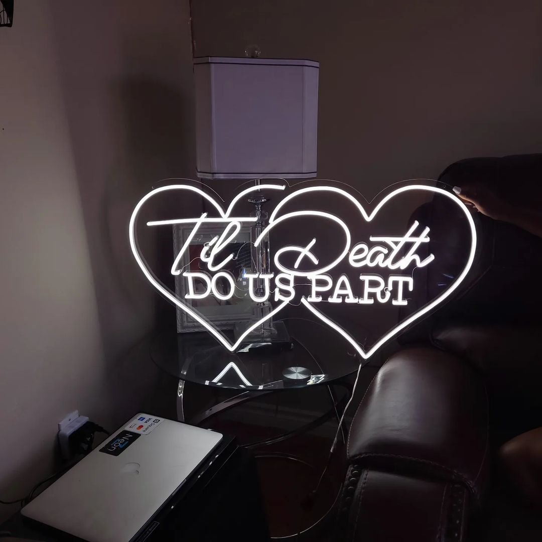 Til Death Do us Part Neon Sign Rental - Jayde's Bouncy Castle Rentals