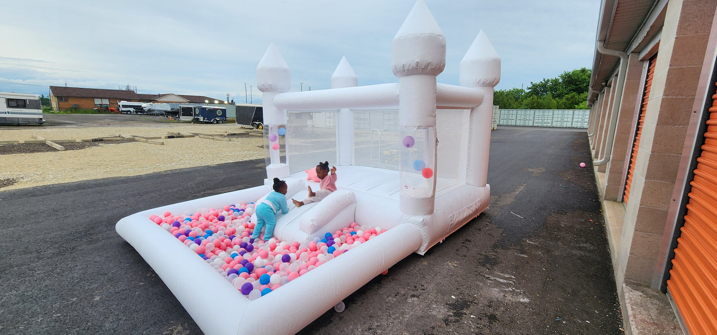 10ft x 13ft White Balloon Bouncy Castle