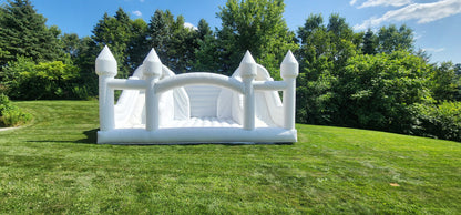 16ft x 25ft White Adult Bouncy Castle with Double Slide