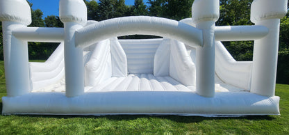 16ft x 25ft White Adult Bouncy Castle with Double Slide