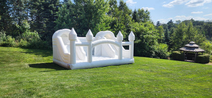 16ft x 25ft White Adult Bouncy Castle with Double Slide