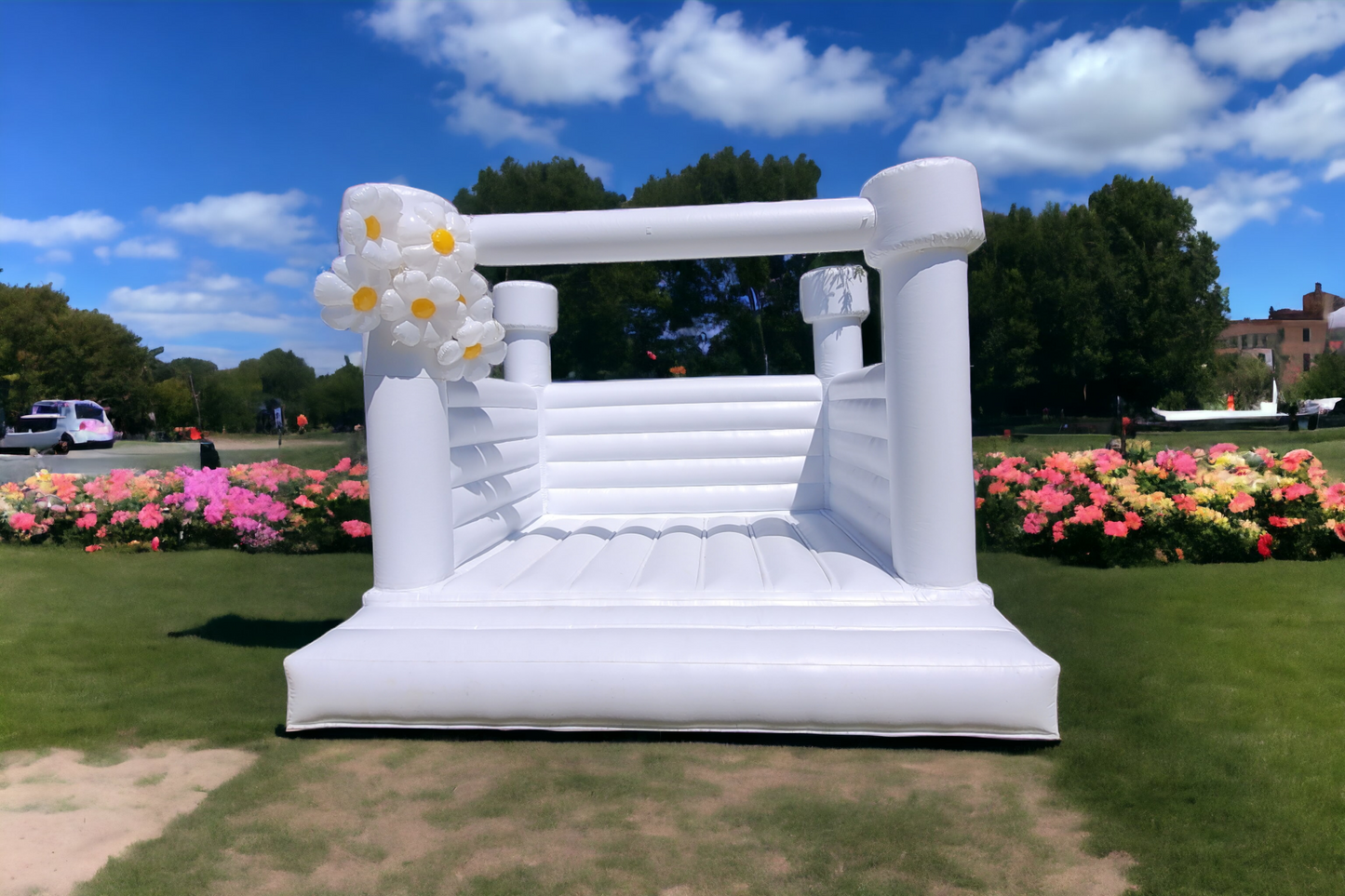 14ft x 14ft White Adult Bouncy Castle (Flat tips)