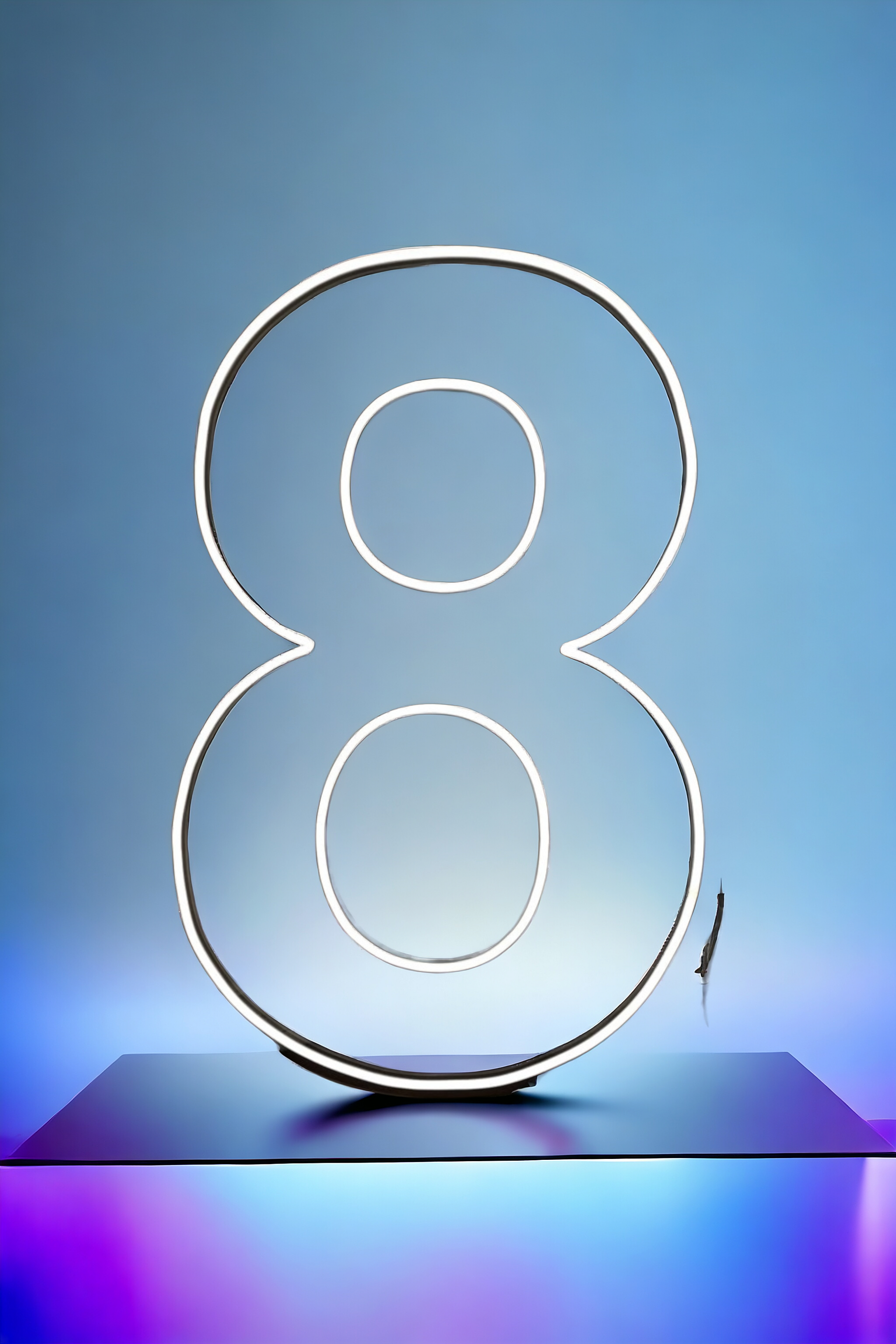 XL Number 8 Neon Sign Rental - Jayde's Bouncy Castle Rentals