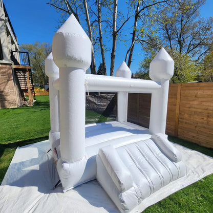 8ft x 8ft White+ Front Slide Bouncy Castle - Jayde's Bouncy Castle Rentals