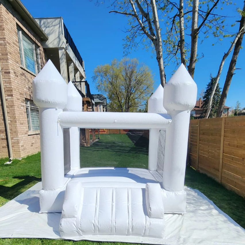 8ft x 8ft White+ Front Slide Bouncy Castle - Jayde's Bouncy Castle Rentals