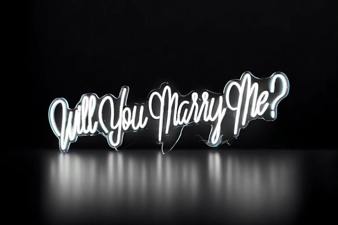 Large Will You Marry Me Neon Sign Rental - Jayde's Bouncy Castle Rentals