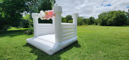 14ft x 14ft White Adult Bouncy Castle (Flat tips)