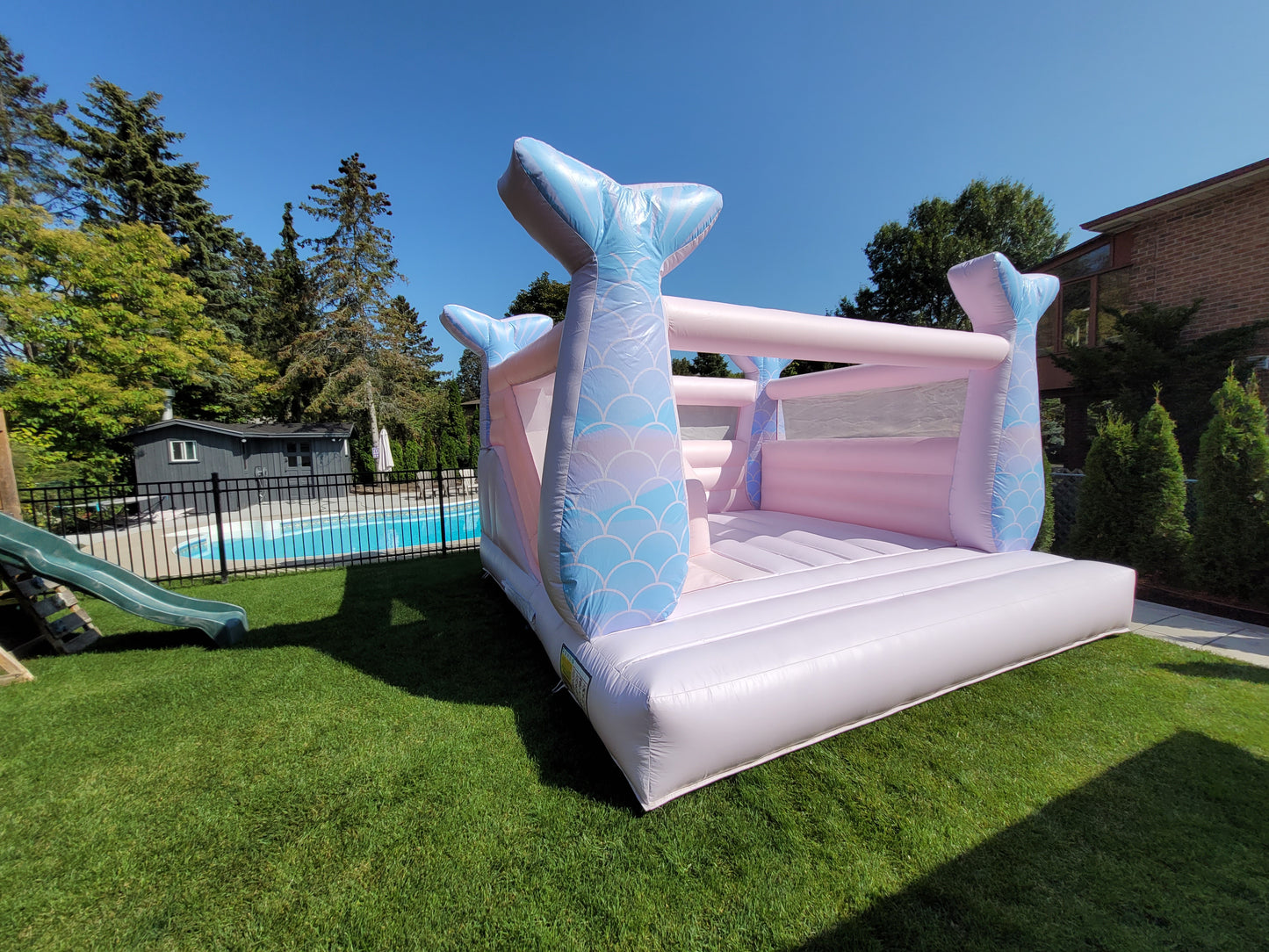 14ft x 14ft Mermaid Adult Bouncy Castle with Slide - Jayde's Bouncy Castle Rentals