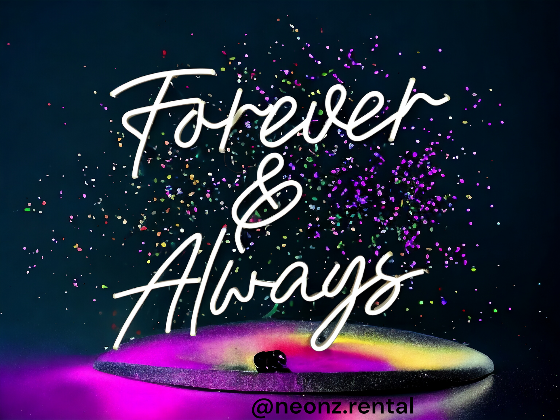 Small Forever & Always Neon Sign Rental - Jayde's Bouncy Castle Rentals