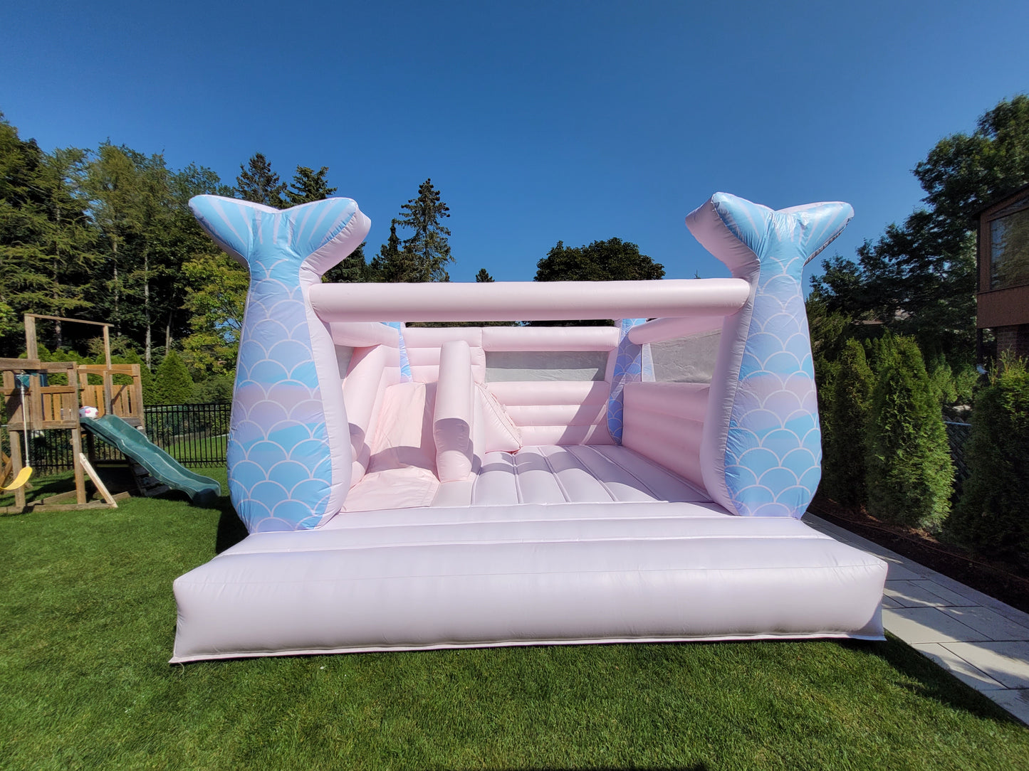 14ft x 14ft Mermaid Adult Bouncy Castle with Slide - Jayde's Bouncy Castle Rentals