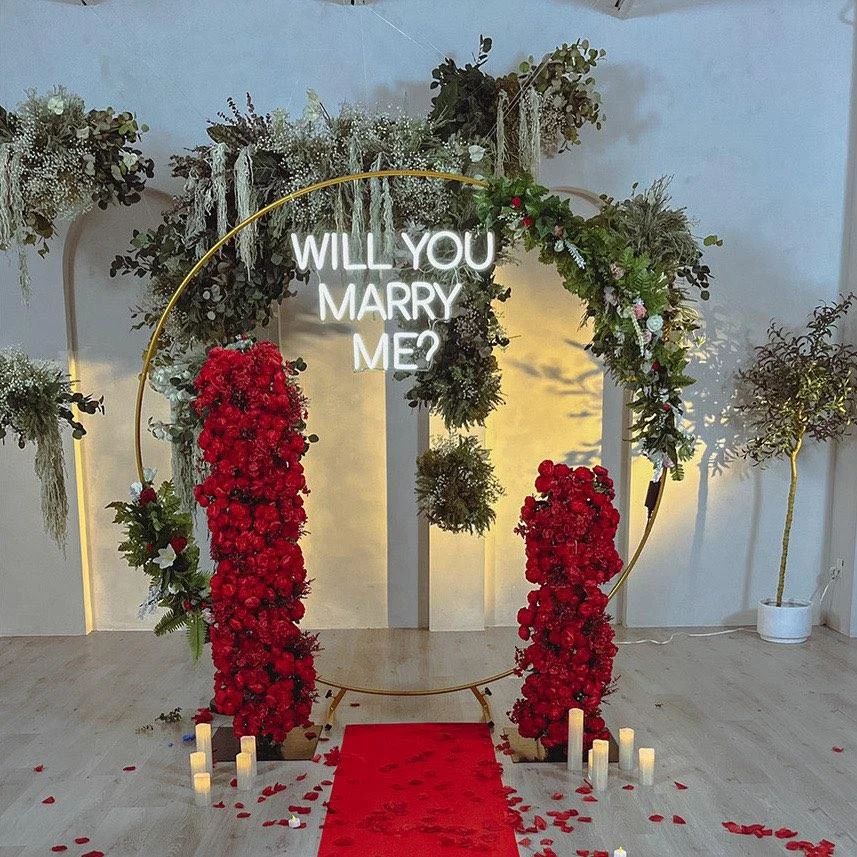 Will you marry me Neon Sign Rental - Jayde's Bouncy Castle Rentals